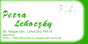 petra lehoczky business card